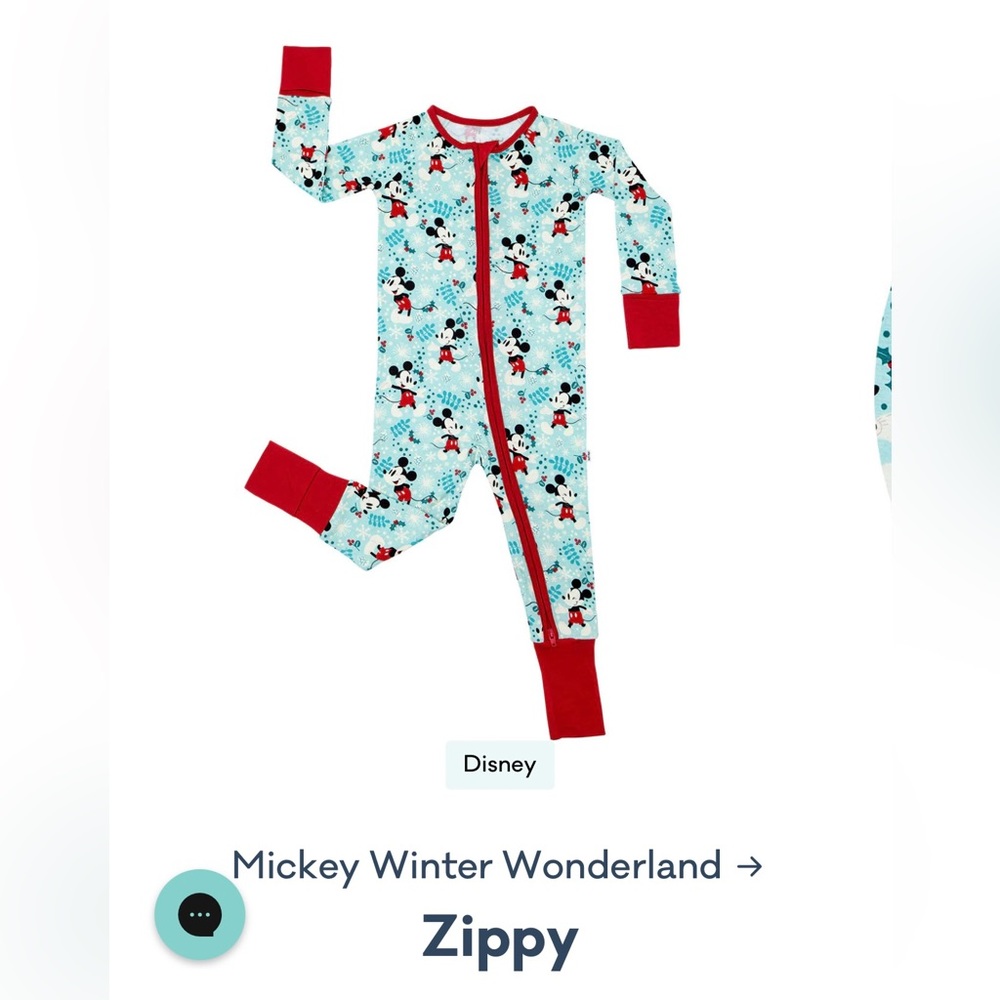 Little Sleepies brand new Mickeys Winter Wonderland zippy